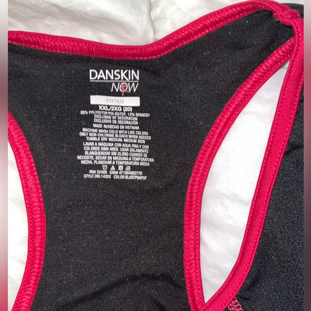 Danskin Black Tank Top with Pink Trim - Picture 2 of 3